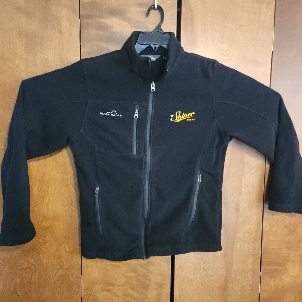 Eddie Bauer Shiner Bock Fleece Jacket Men's Size S Black Full Zip‎
